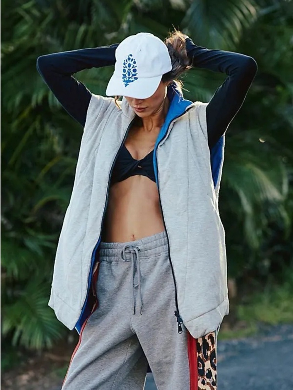 FP Movement Free People Slalom Reversible Fleece Vest-Stellar Blue & Gray - Picture 2 of 4